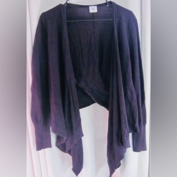 Cabi Women's Purple Sweater, Open Scarf-Hem, Crossing Detail on Back; Size M - Picture 3 of 12